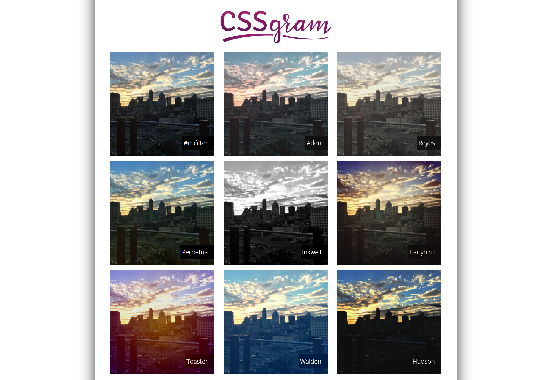 CSSGram: Instagram-inspired CSS Filters