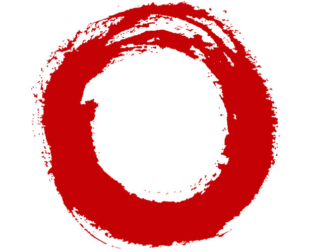 red and white circle logo