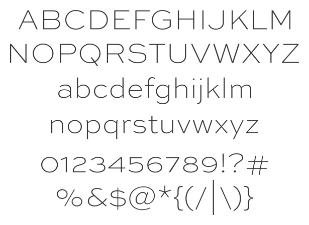thin arial font